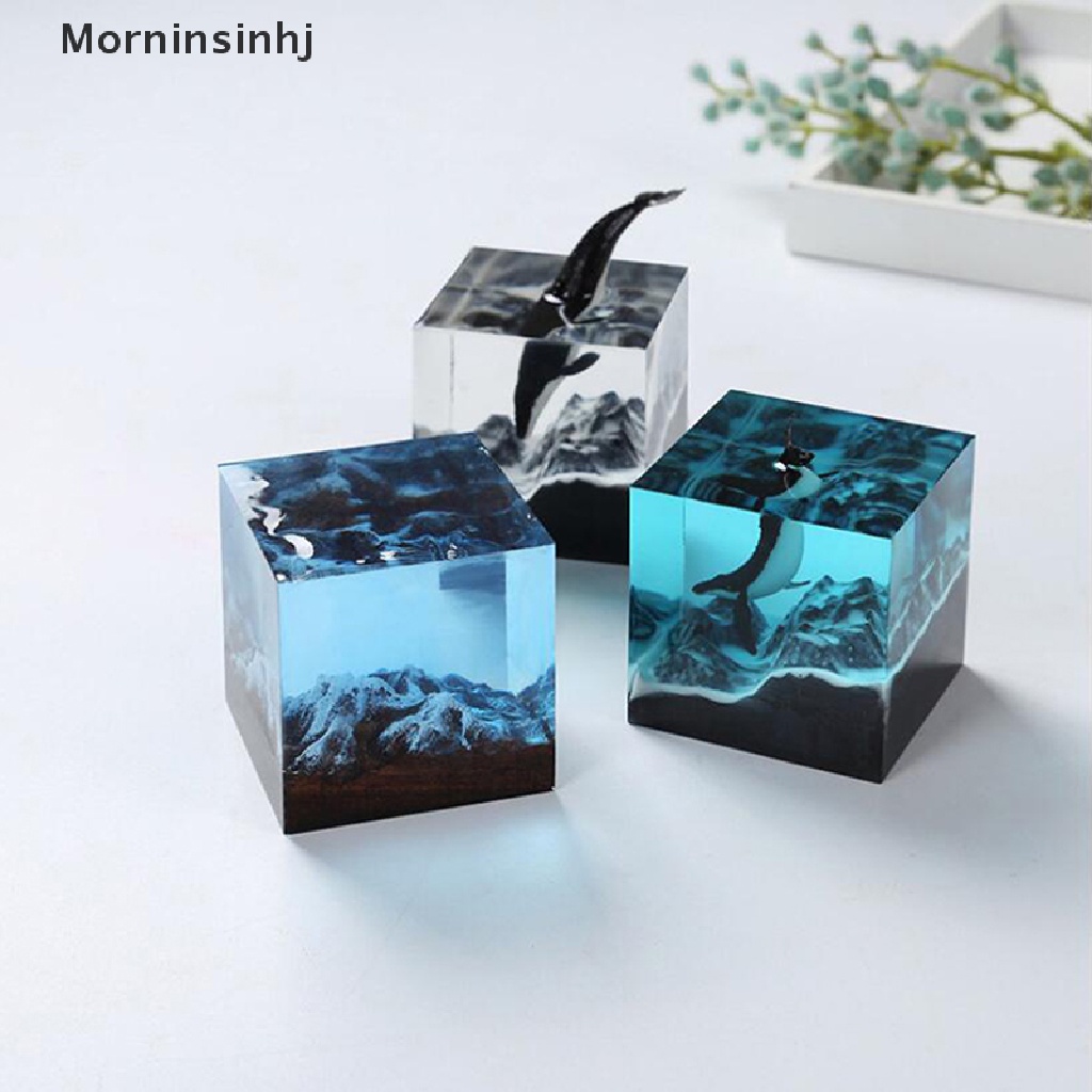 Mornin 4 Pcs Liontin Persegi UV Resin Cetakan Kubus Silikon Cetakan DIY Perhiasan Kristal Craft id