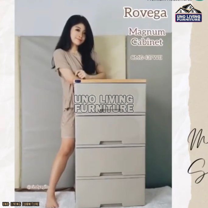 Rovega Lemari Laci Plastik Magnum CMG 430 4 Susun Lemari Plastik Murah