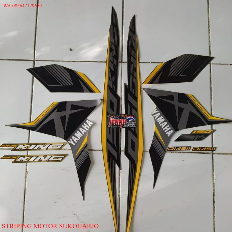 (ORI) striping standart jupiter mx king 2017 hitam kuning KUALITAS ORIGINAL MURAH
