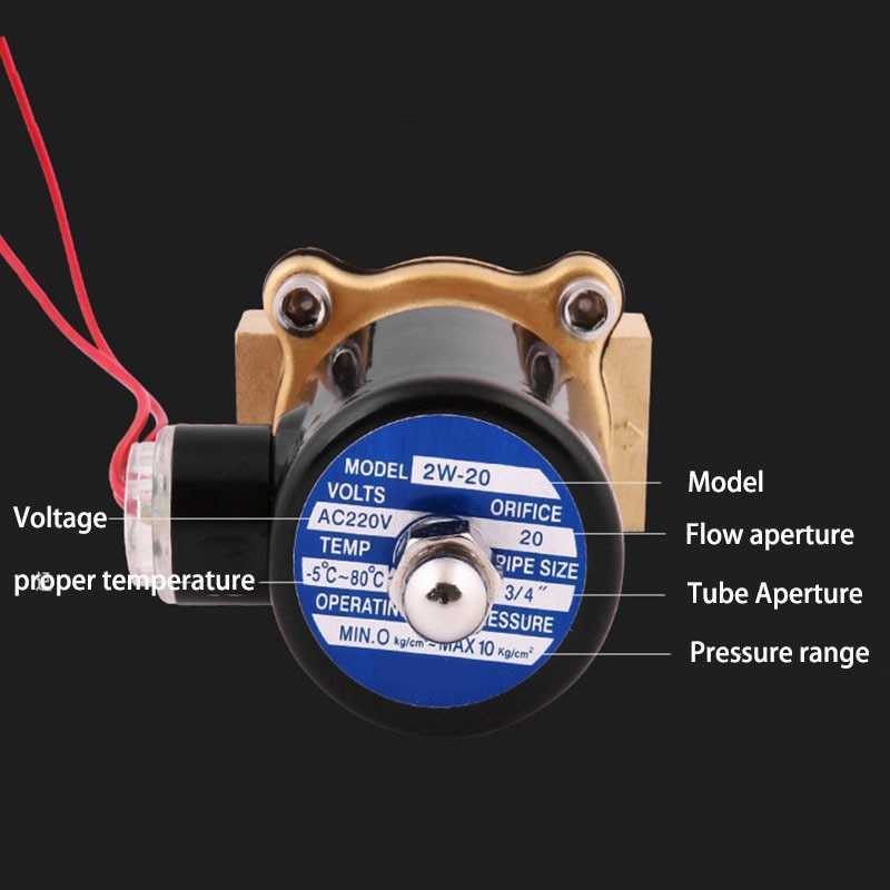 (BISA COD) FTIHSHP Electric Solenoid Water Valve 220V 3/4 Inch - 2W-200-20