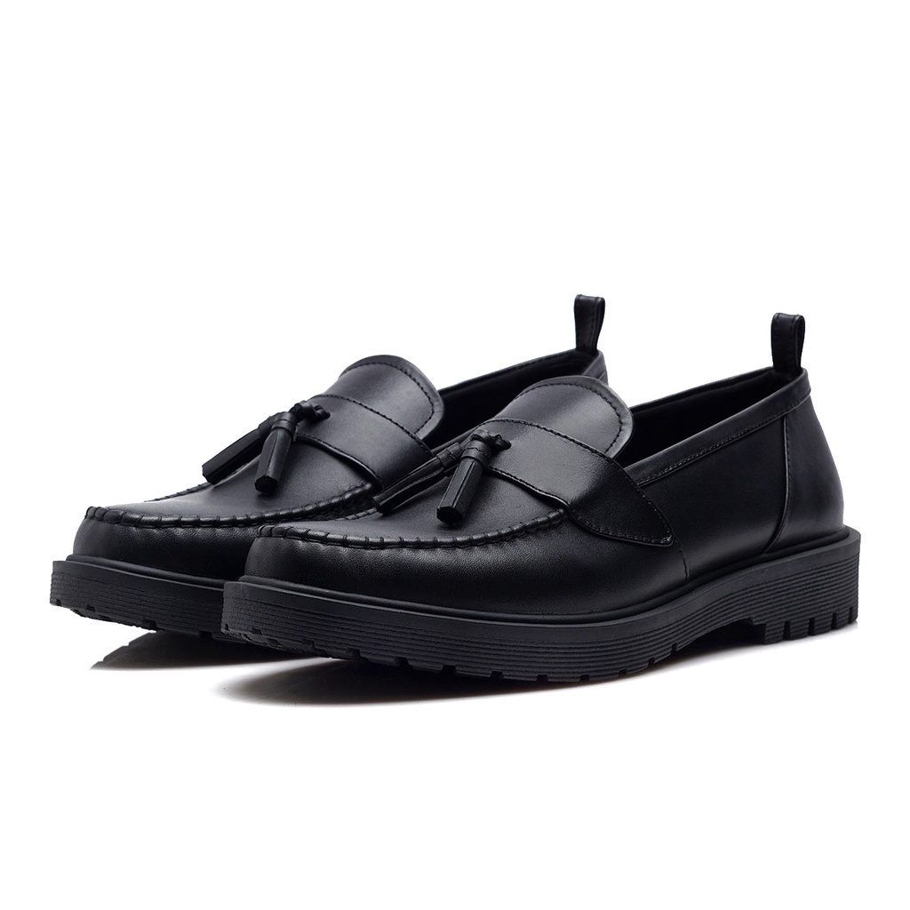 GAMA BLACK (KULIT ASLI) |ManNeedMe x Kenzio| Sepatu Loafers Pria Slip On Formal Shoes Pantofel Cowok ORIGINAL