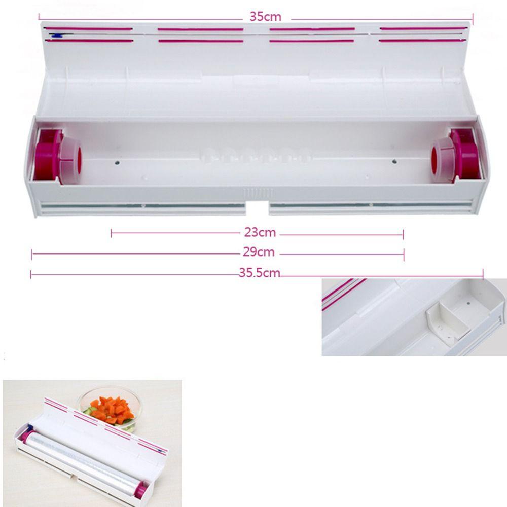 Solighter Cling Film Dispenser Alat Kotak Penyimpanan Dapur Baking Paper Cutter Pemotong Timah Foil