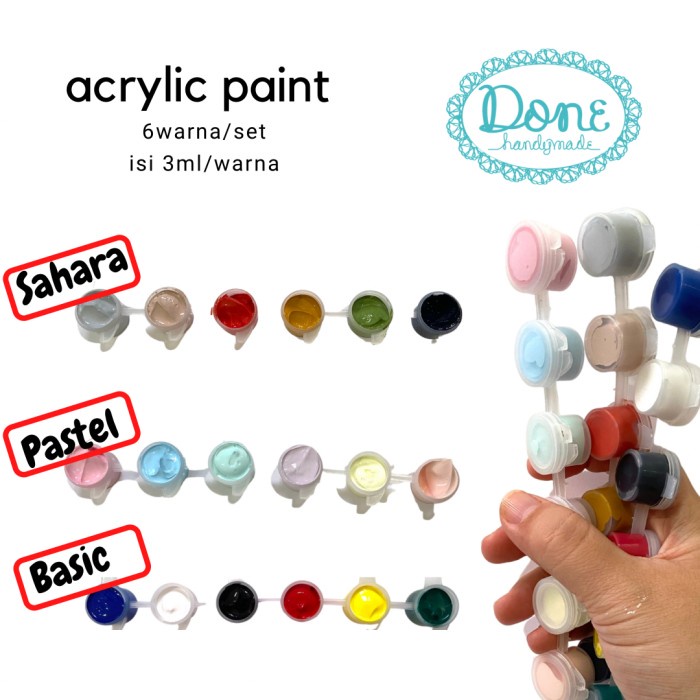 

DISKON WARNA/ Cat akrilik murah cat lukis anak acrylic paint cat clay aktivitas anak - Set sahara