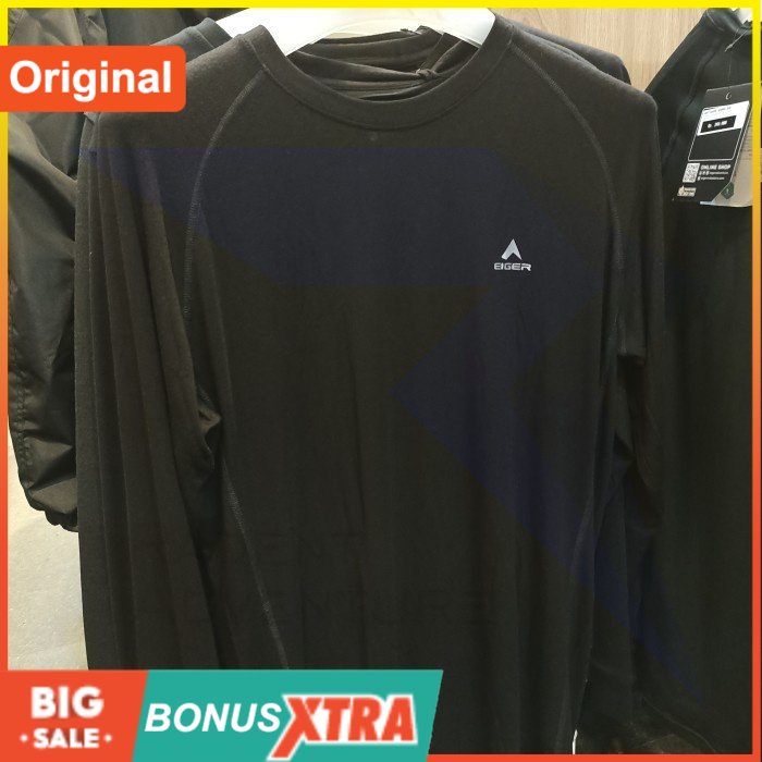 Kaos EIGER19891989 KARAKORAM 2.0 LS Tshirt Black Hitam 91000 6628 Original Bdg Bandung