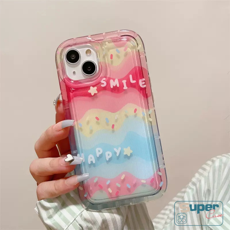 Ins Kreatif Airbag Shockproof Case Untuk Redmi 12C 9 10C 9A A1 10A 9C 10 NFC 9T Note8 POCO F4 Redmi Note11 10 10s 9 11s Note10 Kepribadian Warna-Warni Pelangi Bening Lembut TPU Cover