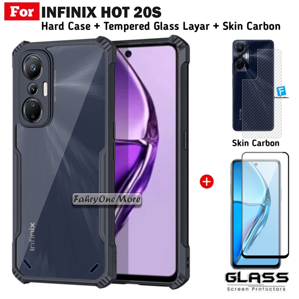 Case Infinix Hot 20s Hard Shockproof Free Anti Gores Layar Dan Garskin Belakang