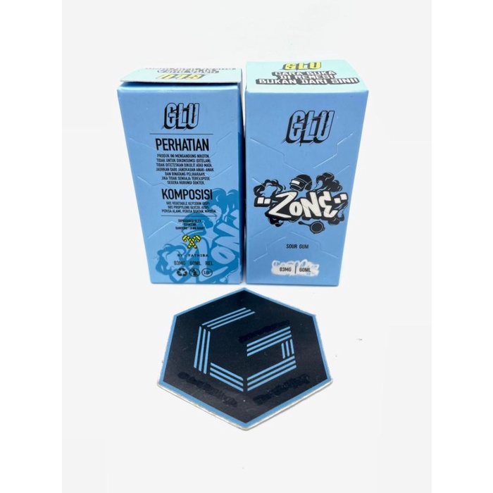 Liquid GLU V10 ZONE Sour Gum 60ML Blue Cosmo Bubblegum by Fathiba