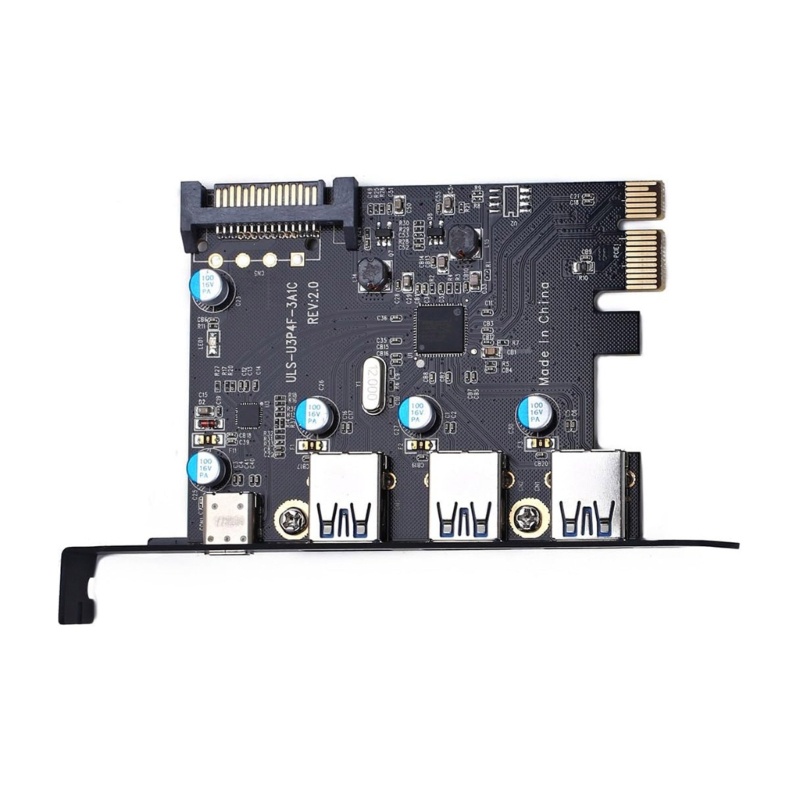 Zzz PCI-E USB3 0kartu 4-Port Tipe-C 1x TypeA 3x FL1100 Chip 5Gbps Untuk Desktop PC