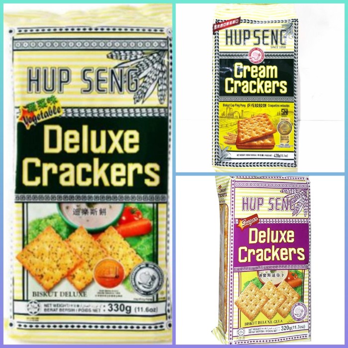 biskuit hup seng vegetables crackers sugar crackers cream crackers FM