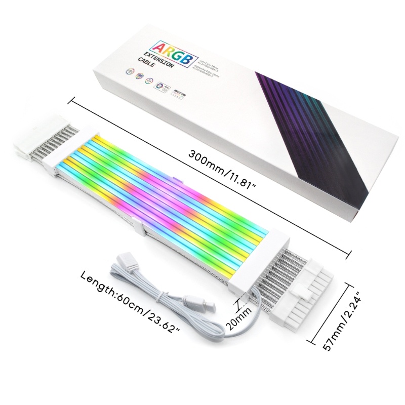 Zzz ARGB Papan Lampu Panel Strips 24Pin 2x8Pin 3x8Pin Kabel Power Supply RGB Berubah LED Soft Light Strips Kit Komputer