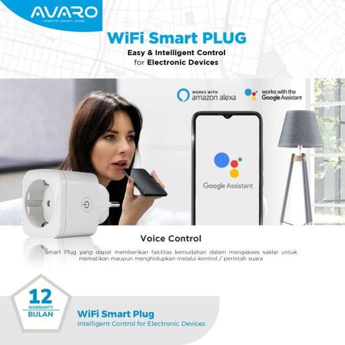 AVARO Smart PLUG WiFi Wireless Colokan - IoT Smart Home