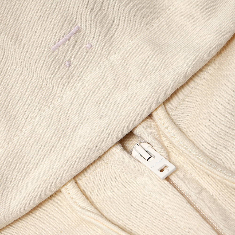 ASD Patch Zip-Up Hoodie Beige