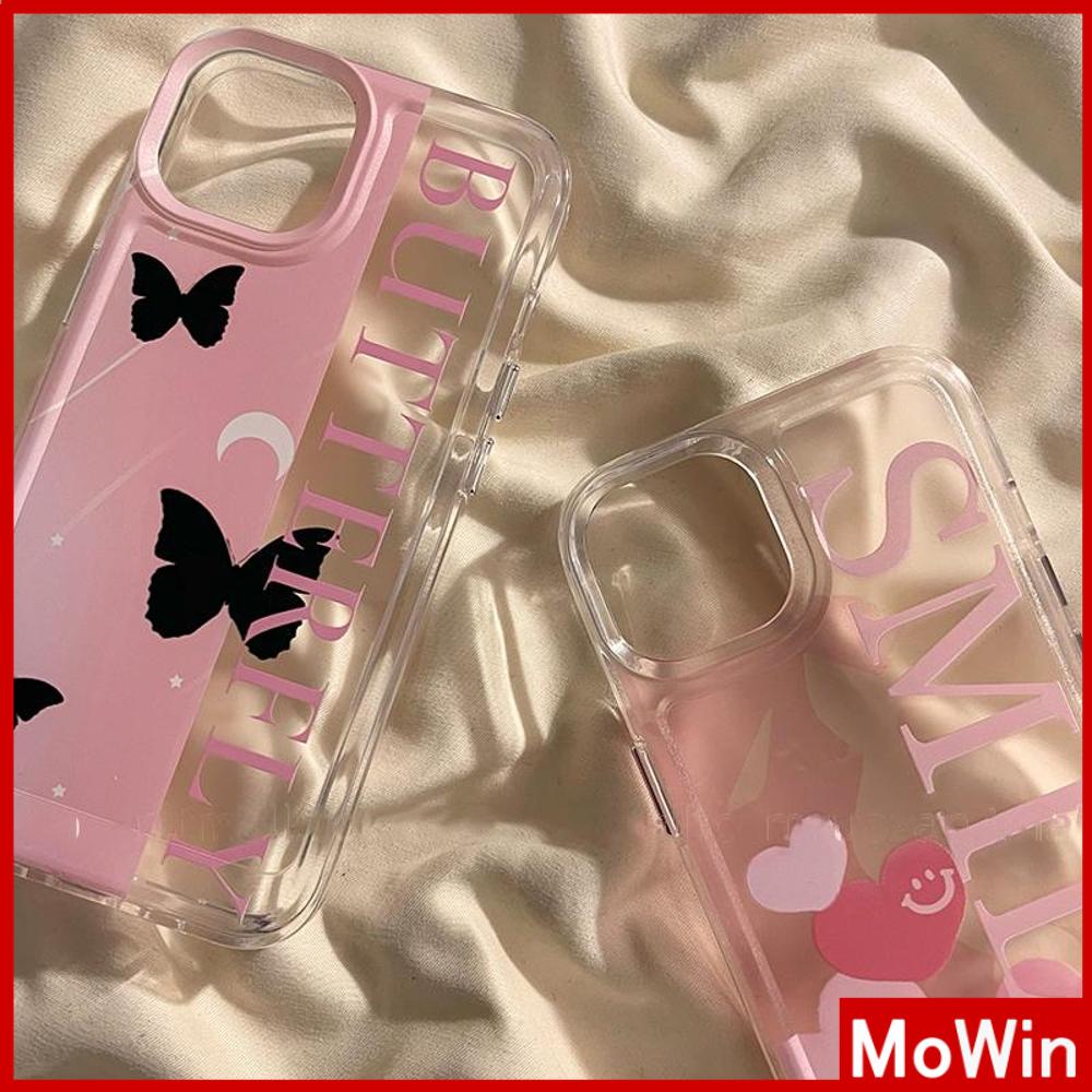 For iPhone 14 Pro Max iPhone Case Soft Case TPU Clear Case Plating Button Shockproof Pink Butterfly Heart Compatible For iPhone 13 Pro Max 12 Pro Max 11 Pro Max 7plus XR xs max