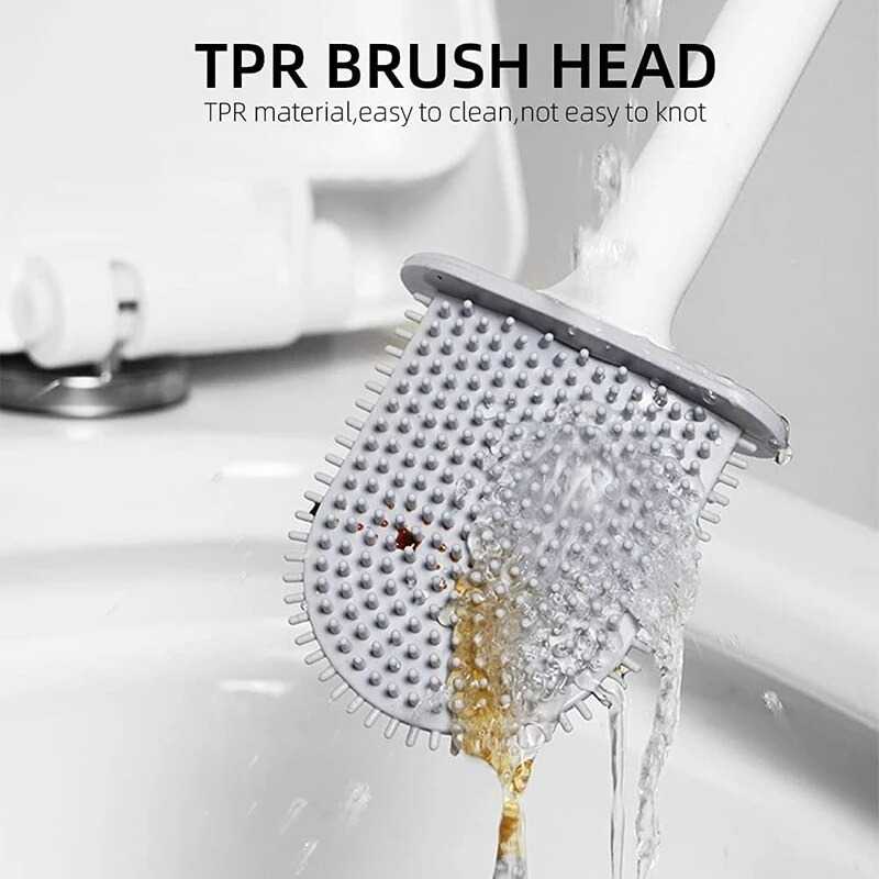 (BISA COD) FTIHSHP LJSHU Sikat Toilet Kamar Mandi TPR Silicone Bathroom Brush - CD022