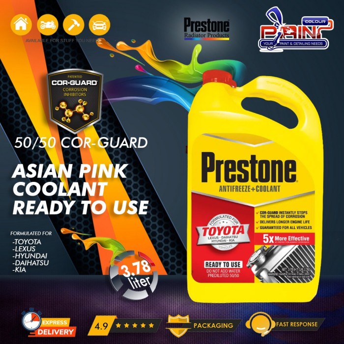 Prestone Asian Pink Coolant 50/50 Cor-Guard Ready To Use Air Radiator