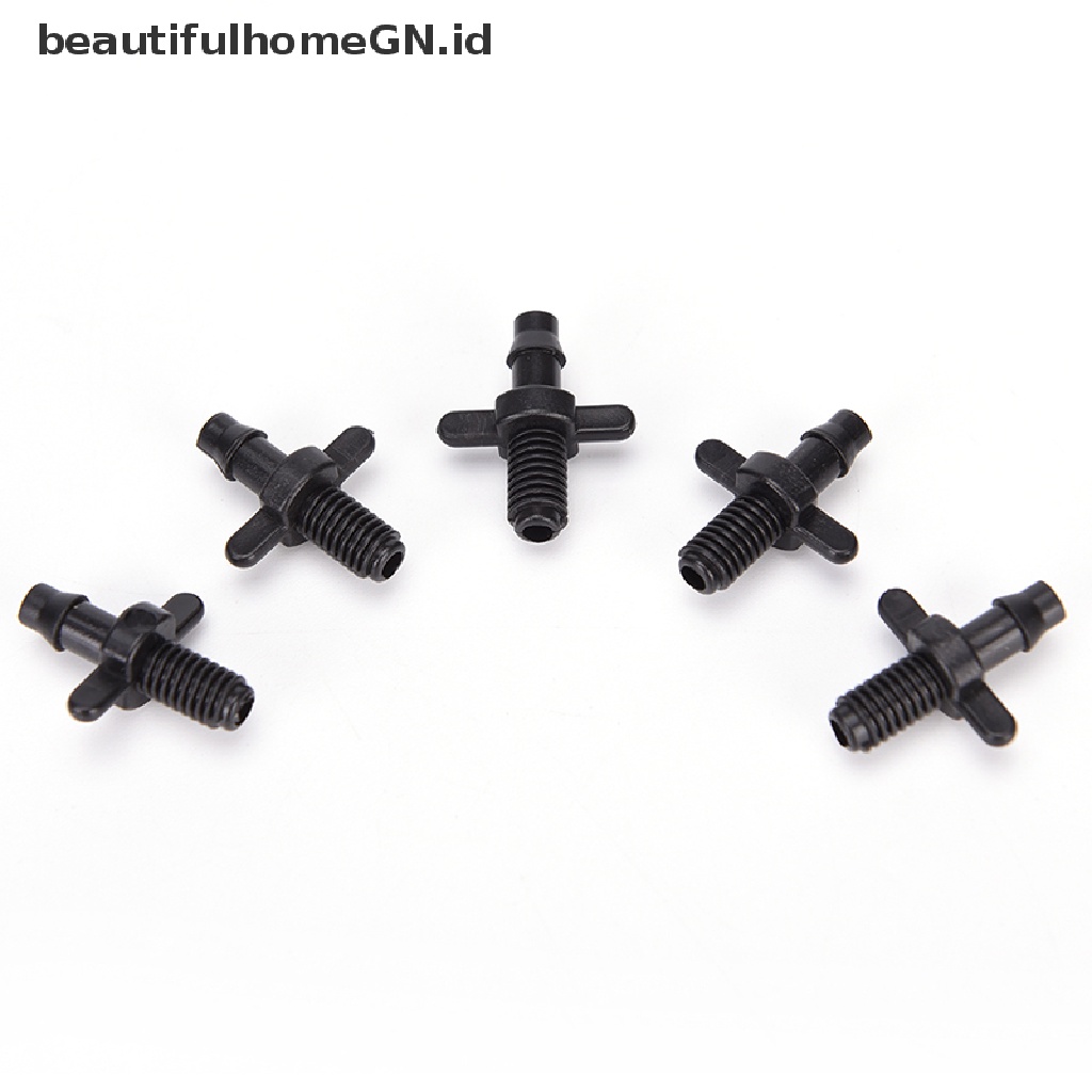 {Cantik} 50pcs4/7mm Splitter Adapter Konektor Barb Dan Selang Irigasi Taman Fitgs 6mm~