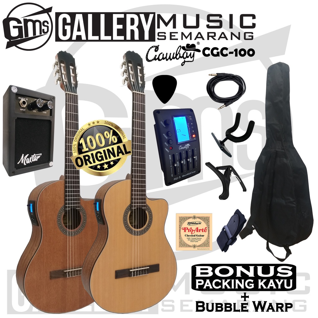 ORIGINAL Gitar Klasik Elektrik Import Merk Cowboy CGC-100NA CGC 100NS Equalizer Tuner Cowboy AW-5