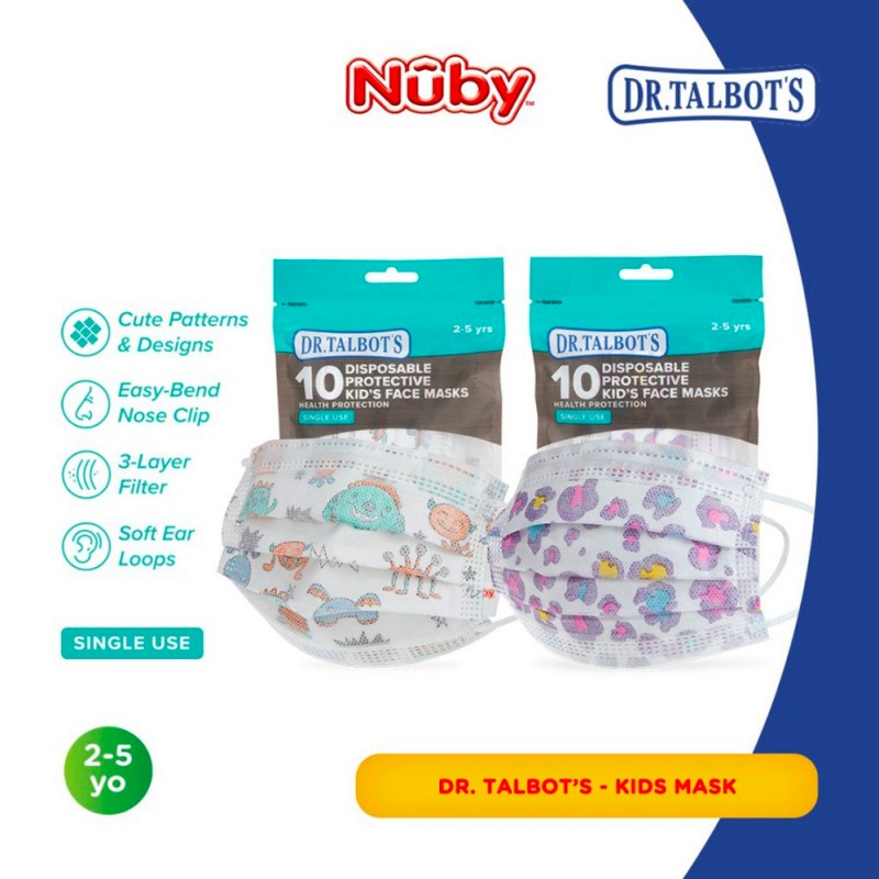 Nuby Kids Face Mask Masker Anak 3 ply - Isi 10 Pcs