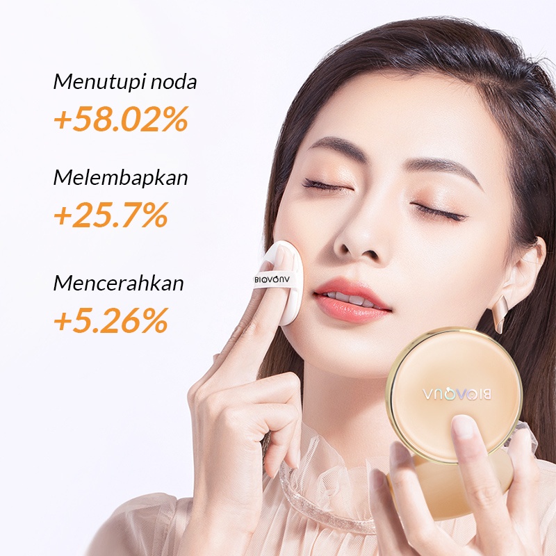 BISA COD (BONUS REFILL) BIOAQUA Hydrating Soft And Flawless Air Cushion BB Cream Medium coverage Make Delicate Nude Makeup RUMAH CANTIK 354