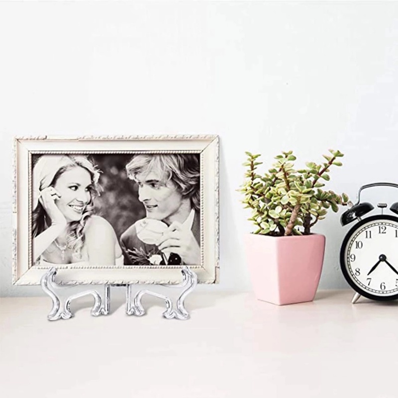 10pcs 2per3/4inci Bingkai Foto Plastik Stand Pajangan Foto/Kitchen Bowl Dish Tray Easels Plate Holder Rak Penyimpanan