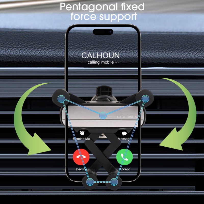 Universal Gravity Car Phone Holder Klip Ventilasi Udara Multifungsi Dipasang Phone Holder In Car Cell Phone Support GPS Stand In Car Phone Bracket Kompatibel Dengan Semua Smartphone