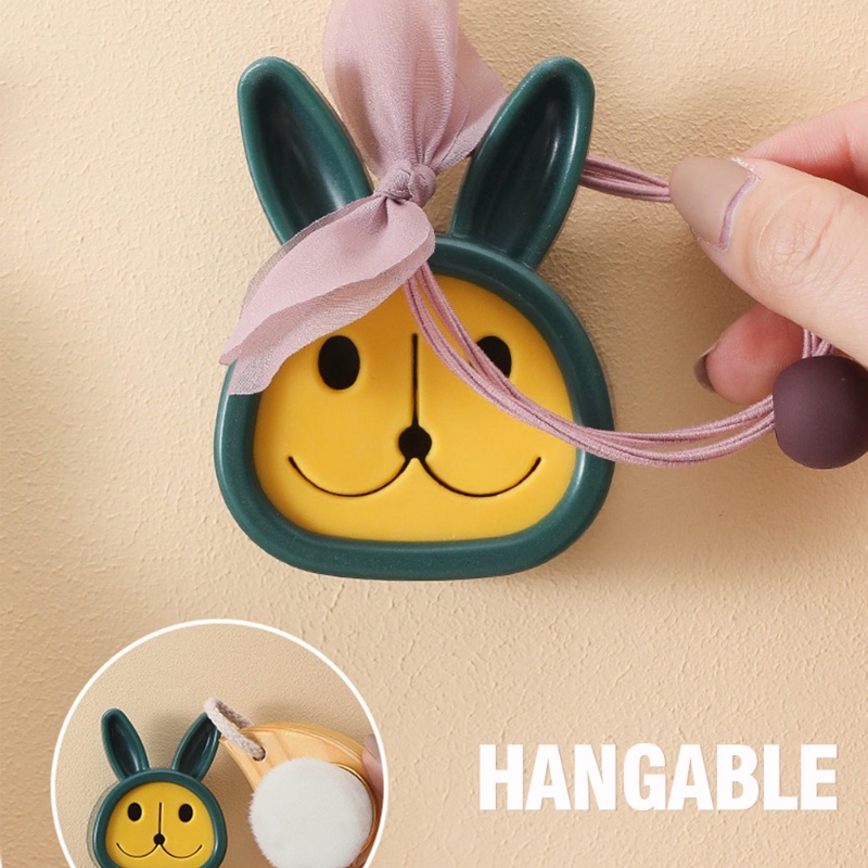 Cute Rabbit Towel Holder Sucker/Lap Kain Lap Hook/Rak Gantungan Penyimpanan Bebas Pukulan Organizer Kamar Mandi