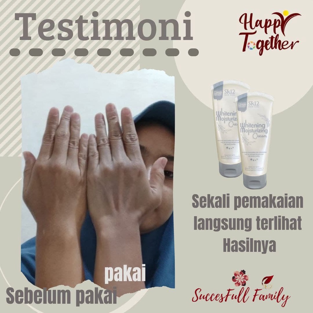 WHITENING MOISTURIZING CREAM SR12 / INSTANT WHITENING BODY LOTION &amp; FACE BPOM / PELEMBAB &amp; PENCERAH KULIT WITH SPF 20