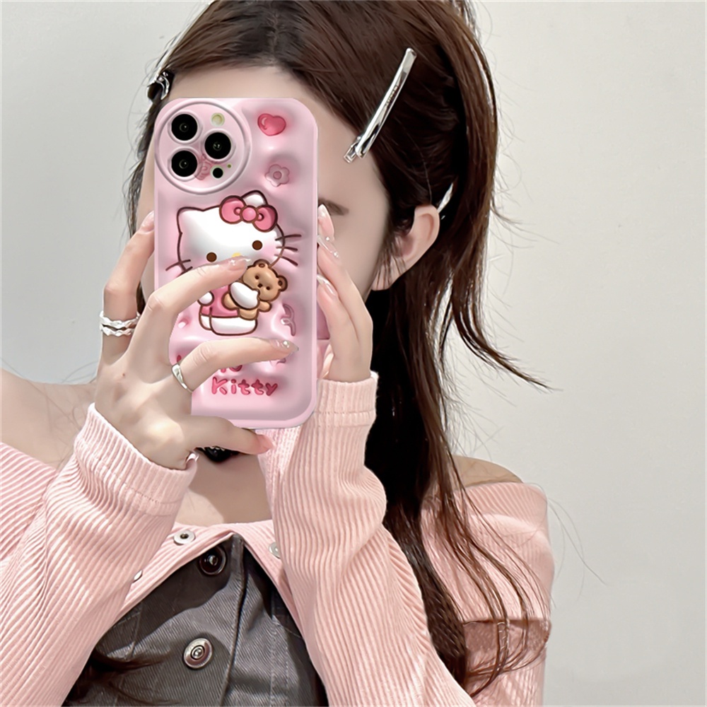 Kuromi Case Realme 10 C15 C12 C25S C11 C20 realme5 5i 6i C3 8i C21Y C25Y Hello kitty Bantal Udara TPU Phone Cover