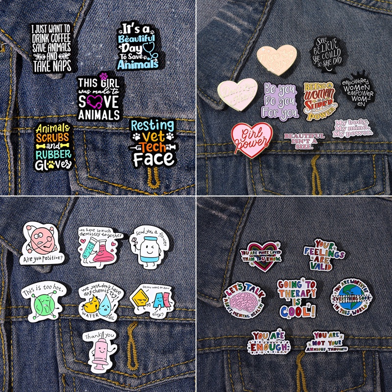 2/7pcs Set Text Class Lapel Pin Elemen Kimia Bros Ransel Lencana Hadiah Untuk Teman Aksesoris Pakaian