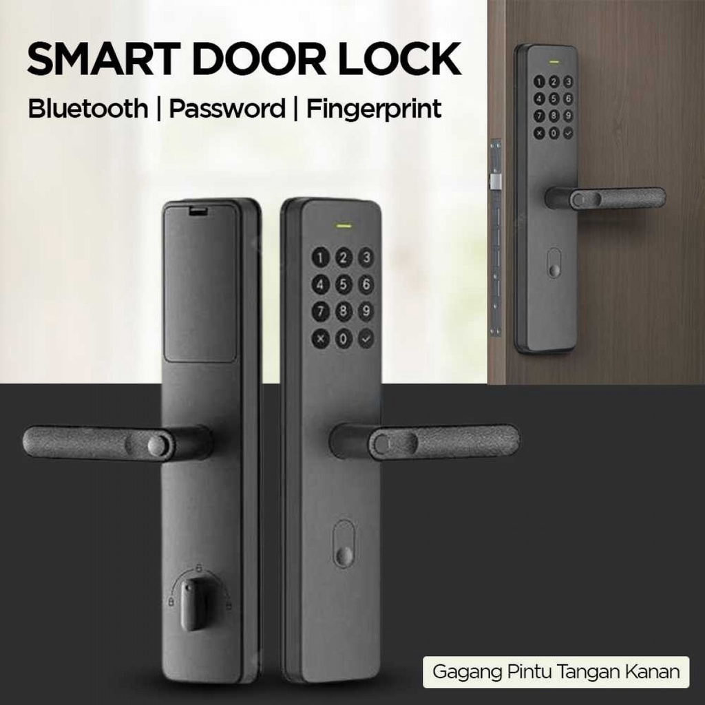 Gagang Pintu Elektrik Smart Door Lock Bluetooth FingerPrint Kunci