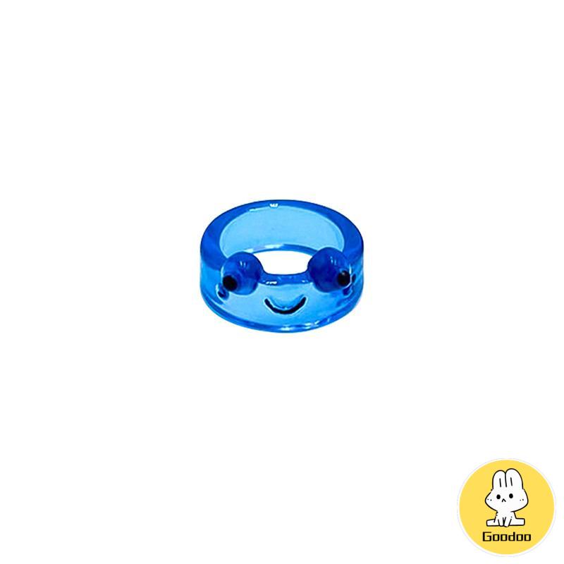 Katak Resin Cincin Warna-warni Kepribadian Hewan Kartun Cincin Jari Lucu -Doo