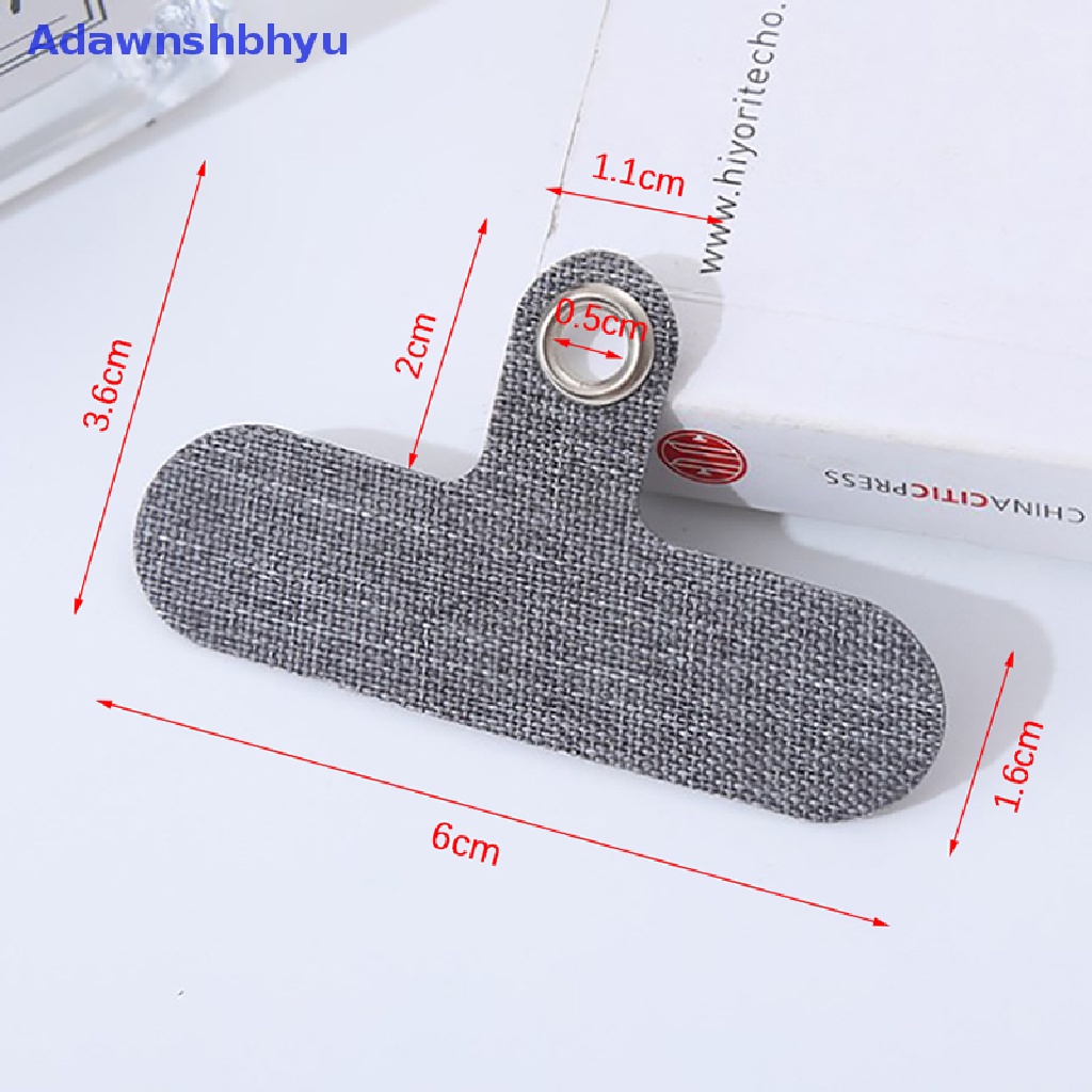 Adhyu 6Pcs Tali Telepon Lanyard Tab Gasket Pengganti Tether Denim Cloth Patch Clip ID