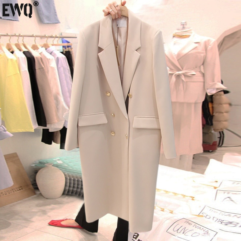 Jas Wanita Long Coat Blazer Koreaan Style Cowo Musim Dingin Hangat