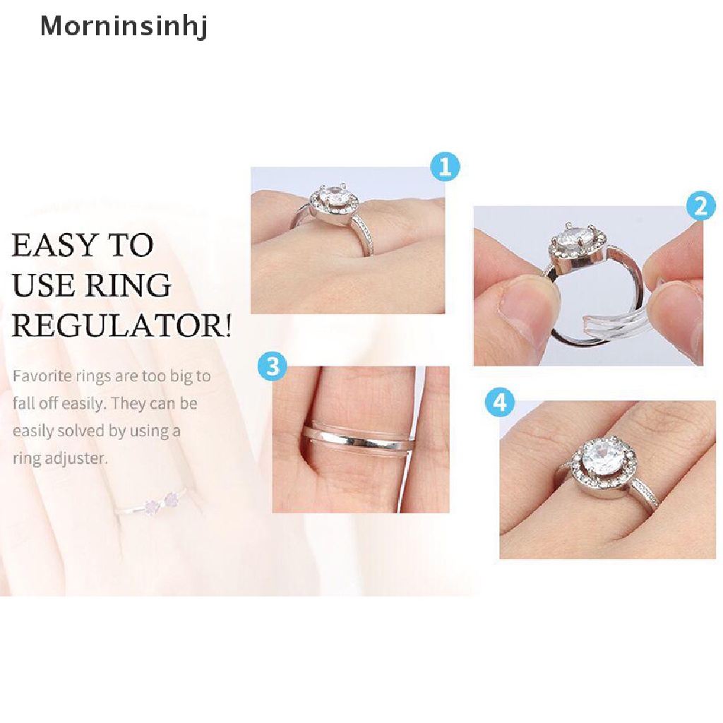 Mornin 8ukuran Silikon Invisible Clear Ring Size Adjuster Mengencangkan Pengecil Alat Perhiasan id