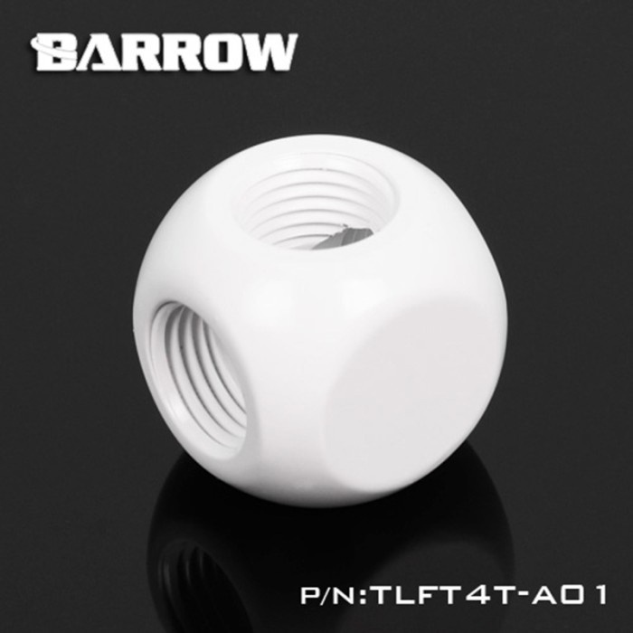 BARROW TLFT4T-A01 G1/4 Thread 4-Way Block Splitter Fitting - White