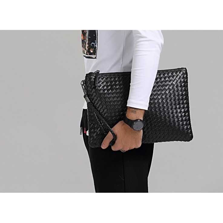 [COD] Tas Selempang Dompet Wanita Remaja Mini Purse Clutch Pouch Lanyard Slingbag Sling Bag Wallet Portable Motif Anyam Kulit Leather Premium