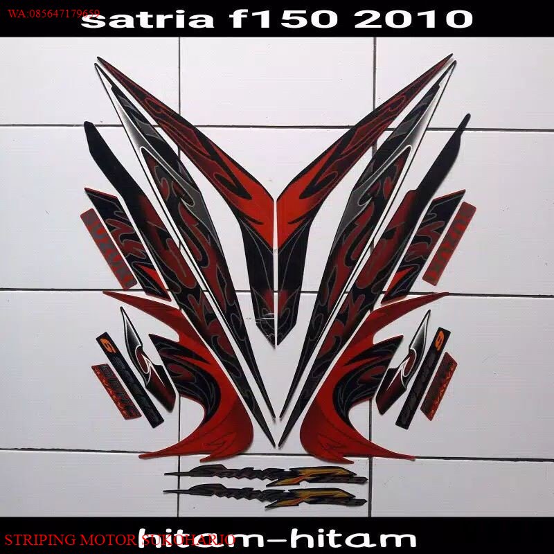 (ORI) Striping sticker lis body suzuki satria f fu barong 150 2010 hitam merah KUALITAS ORIGINAL MUR
