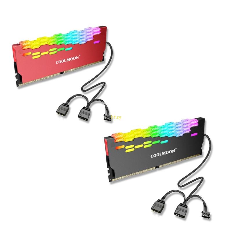 Bt Heatsink RGB Multi Fungsi Tahan Lama Praktis Klasik Desktop PC Memory Pendingin Heat Spreader Cooler 5V 3-Pin