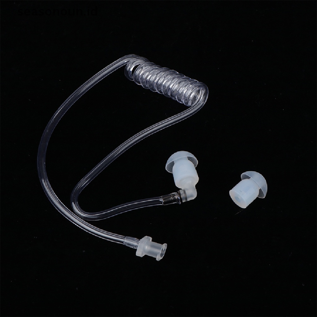 Seasonoun Earphone Transparan Coil Acoustic Air Tube Earplug Untuk Walkie Radio Dua Arah.