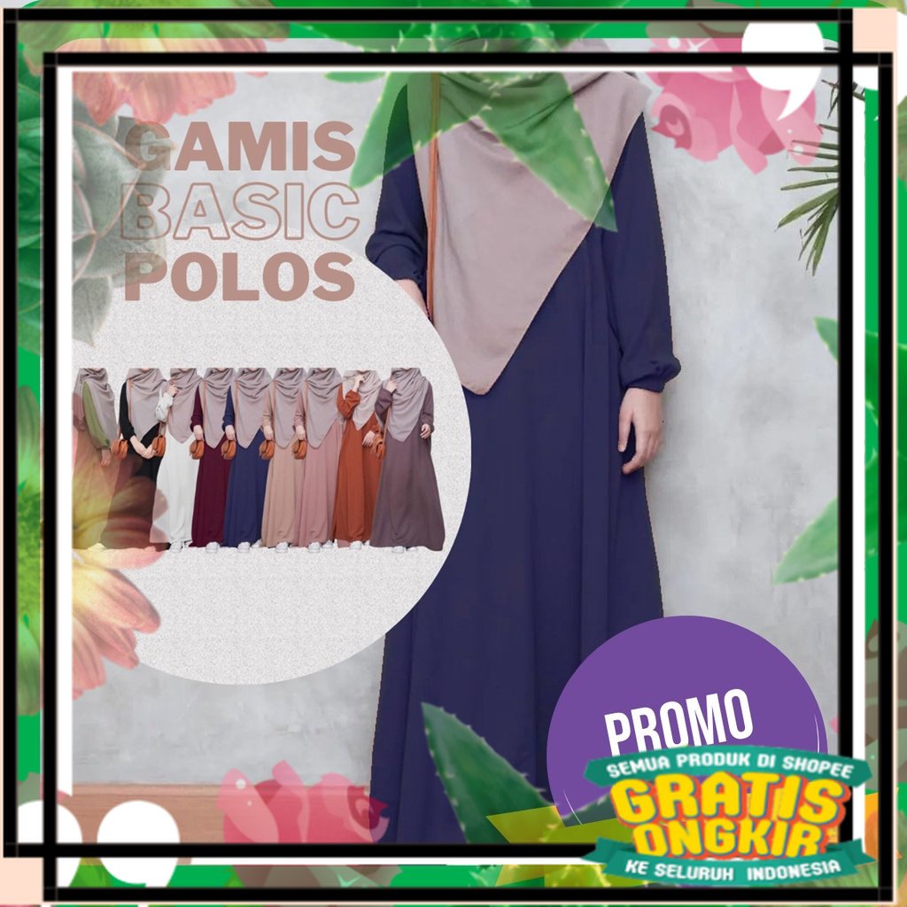 Gamis Terbaru Lebaran 2023 Ibu Ibu Syari Jumbo Remaja Wanita Sar'I Polos Kekinian Dewasa Kondangan P