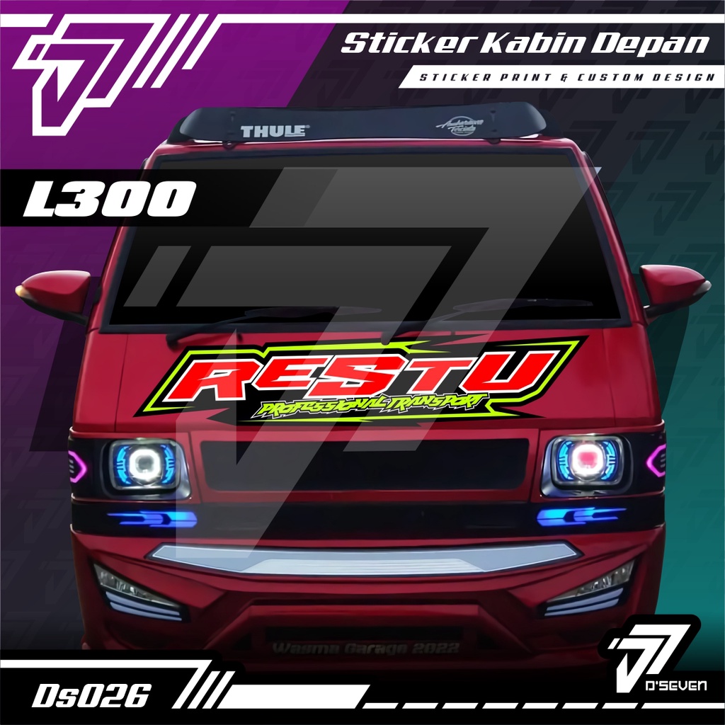 Stiker Decal Kabin Depan RESTU all Pick Up L300, Futura/T120ss. New Carry, Granmax, Dll Custom Bisa 