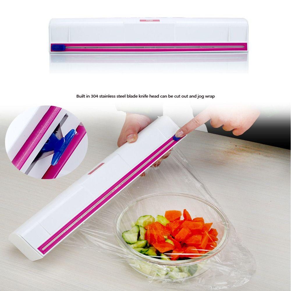 Solighter Cling Film Dispenser Alat Kotak Penyimpanan Dapur Baking Paper Cutter Pemotong Timah Foil