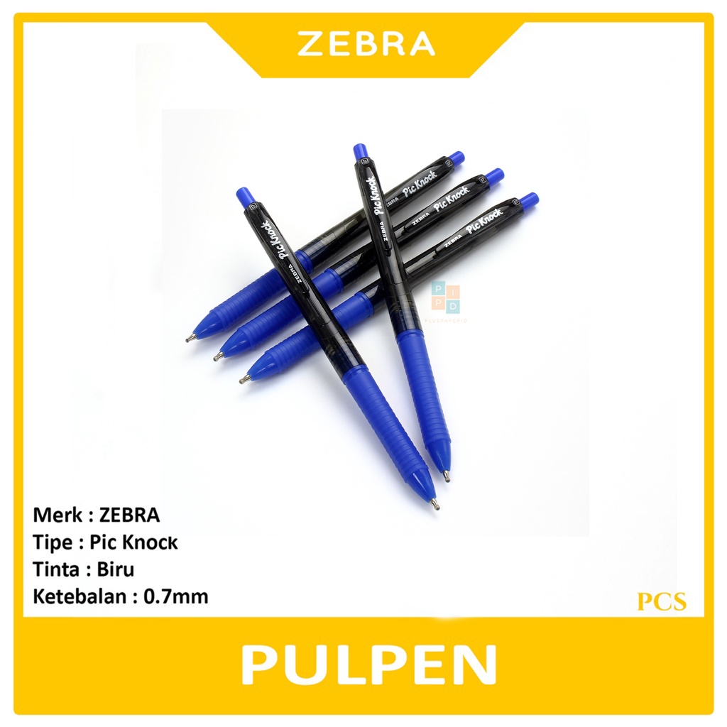 

ZEBRA - Pulpen Gel Pen Pic Knock 0.7mm Biru - Pcs