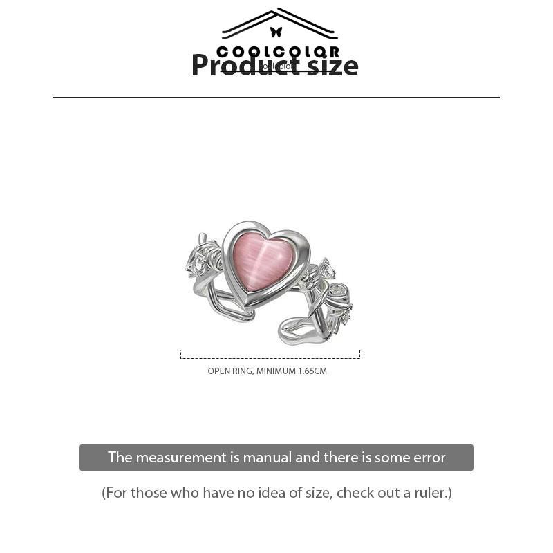 COD❤️Rasa Desain Pink Love Thorn Opal Zirkon Cincin  Wanita Cincin Fashion Keren Manis- cl