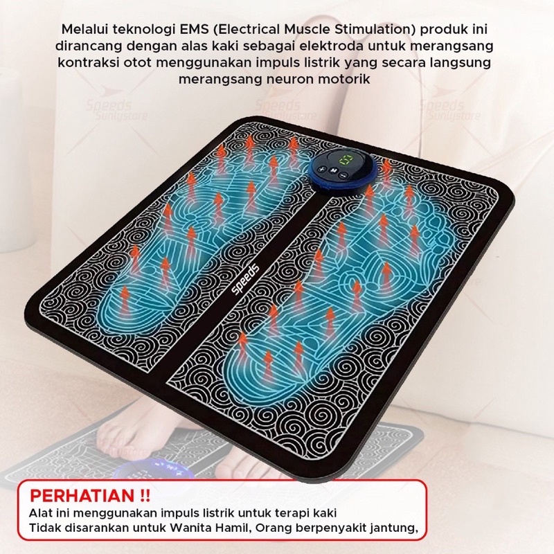 EMS Foot Massager Alat Pijat Kaki Pad Mat Listrik