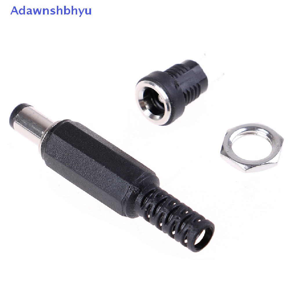 Adhyu Female Plug+Male Plug Jack Socket Adapter Konektor Dudukan Panel Power Supply Dc ID