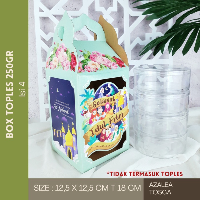 

Box Lebaran 4 Toples 250gr / Hampers Packaging Idul Fitri Azalea Tosca