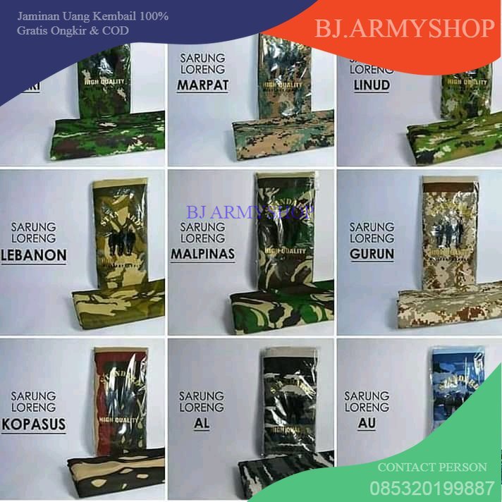 Sarung Loreng TNI merek ( STANDAR / AMMO ) / sarung sholat