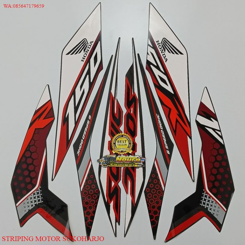 (ORI) striping honda sonic 150 r 2019 hitam list body standar KUALITAS ORIGINAL MURAH