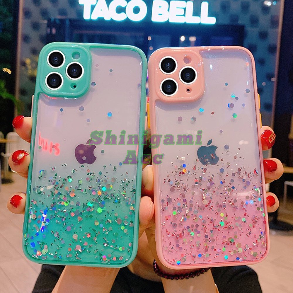 [Shinigami Acc] [ Oppo A5 2020 / A9 2020 / Reno 5F ] CASE CANDY GINGLE GLITTER COVER LENS /  CASE BL
